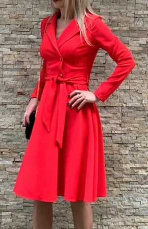 Sukienka Monalisa czerwona (dł. w kolano) La Viva by Rentex
