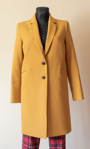 Wiosenny płaszcz Janbor PL 399 PV miodowy.