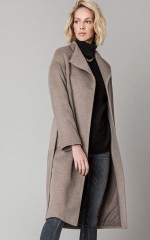 WEŁNIANY PŁASZCZ JANBOR Stone\kamień.