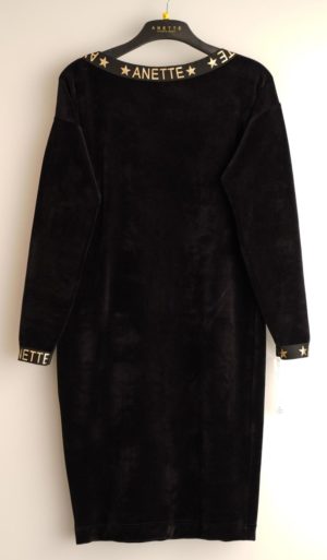 Welurowa czarna sukienka Anette.
