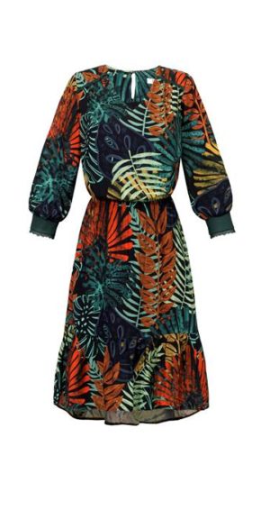 Sukienka Boho w liście midori.