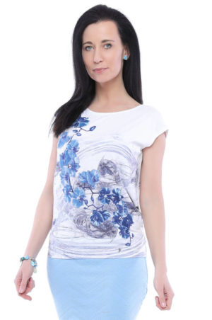 Bluzka orchidea niebieska k/rękaw Top-Bis