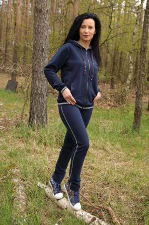 Granatowy bawełniany dres Kemira Top-Bis