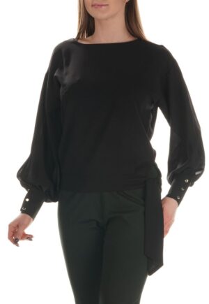 Bluzka z szarfą w kolorze czarnym