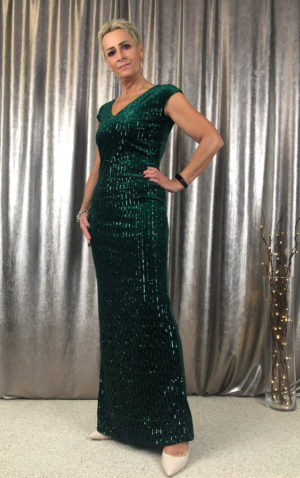 Sukienka Corine zielona Kaskada