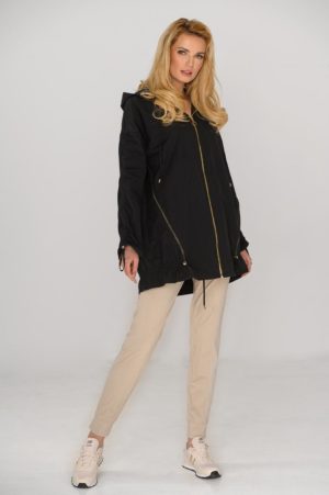 Wiosenna Czarna Parka Ivera (Kaskada)
