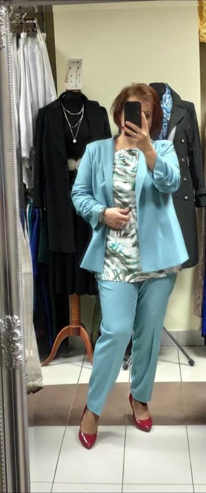 Spodnie lniane w kolorze morskim-IGNACJA