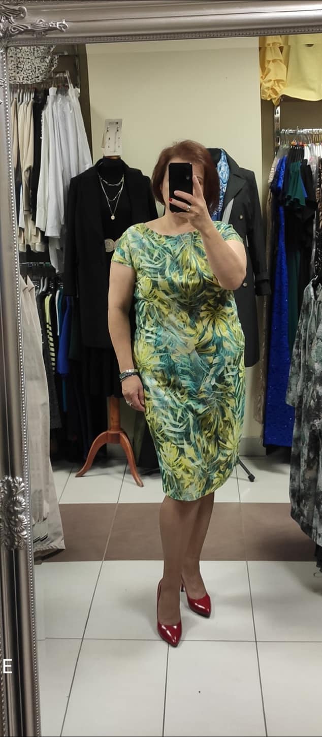 Wiskozowa sukienka KAMA zielona - obrazek 2