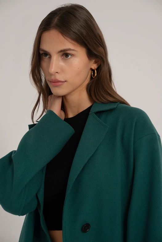 Płaszcz oversize Verde PL 528 FX Janbor - obrazek 4
