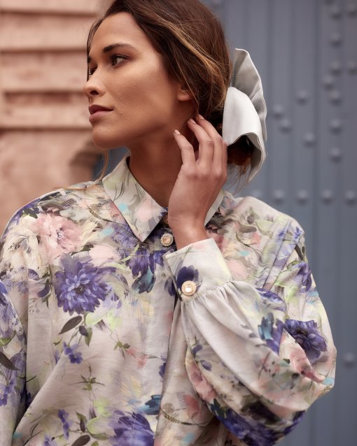 Wiskozowa koszula w kwiaty Bronte niebieska TOVA - obrazek 4