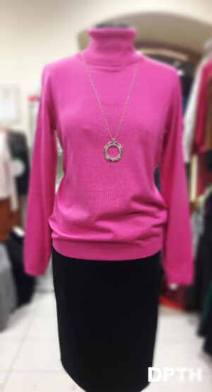 Golf sweterkowy z bawełną amarantowy AL-BO