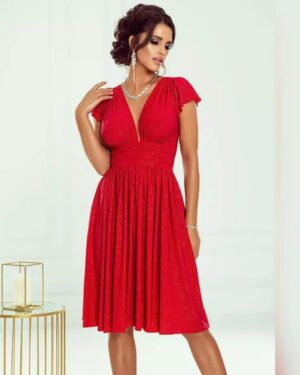Czerwona Sukienka NINA z brokatem Warsaw Dress