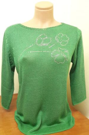 Bluzka zielona z kryształkami 1457 AL-BO COLLECTION