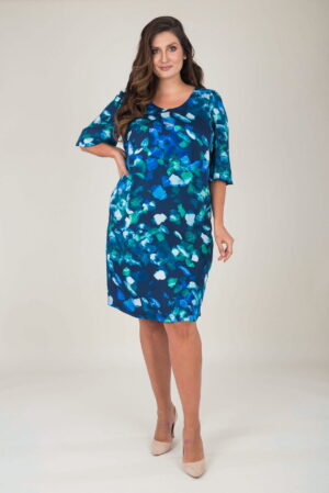 Taliowana sukienka z satyny TAYLOR granatowa Modena Styl