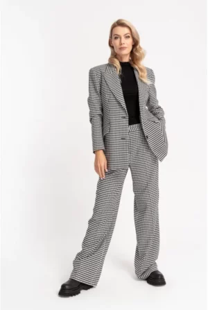 Marynarka w biało czarną pepitkę - SORI COTTON CLUB  (234/301/101)