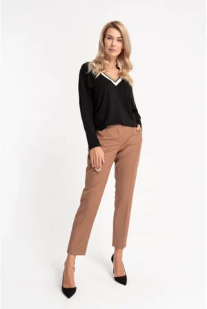 Beżowe spodnie cygaretki - TILDA COTTON CLUB