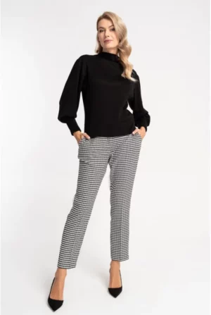 Spodnie w biało czarną pepitkę - TILDA1 (234/433/101) COTTON CLUB