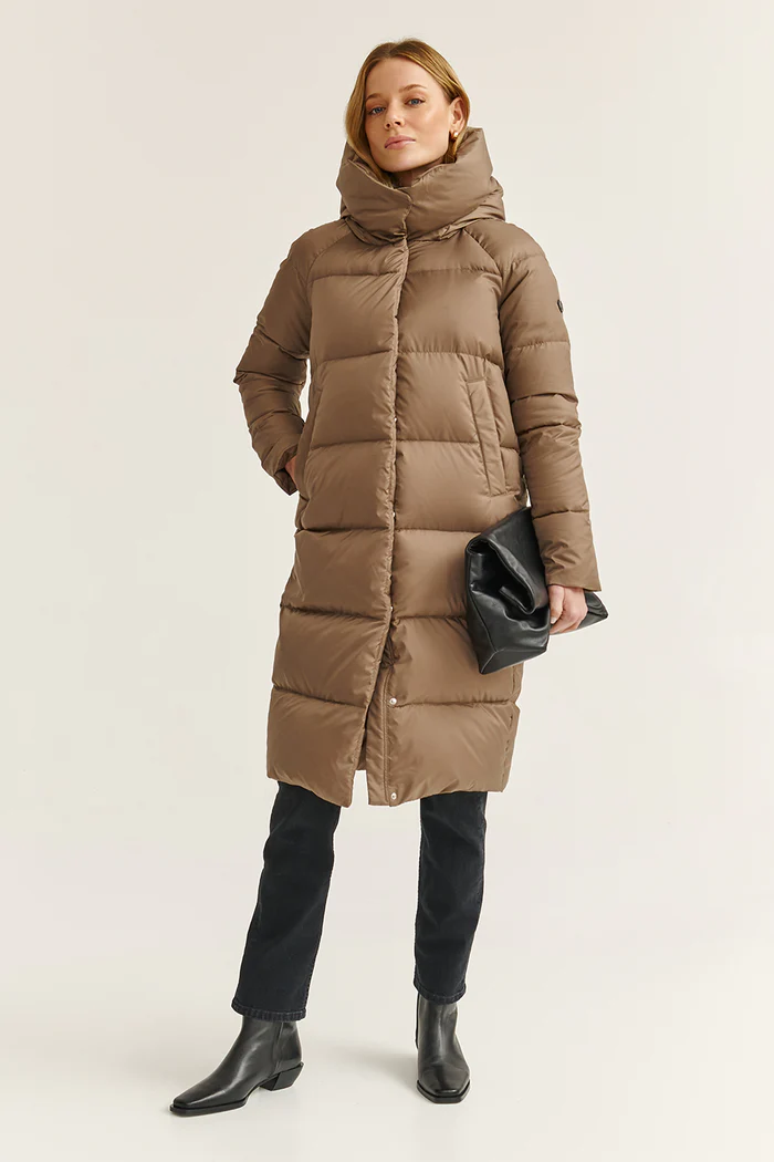 Kurtka puchowa średniej długości kolor truflo Janbor - obrazek 3