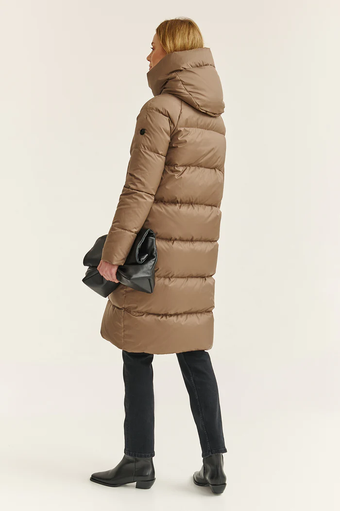 Kurtka puchowa średniej długości kolor truflo Janbor - obrazek 4