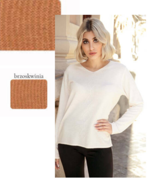 Sweter z angorą brzoskwinia 1482 AL-BO