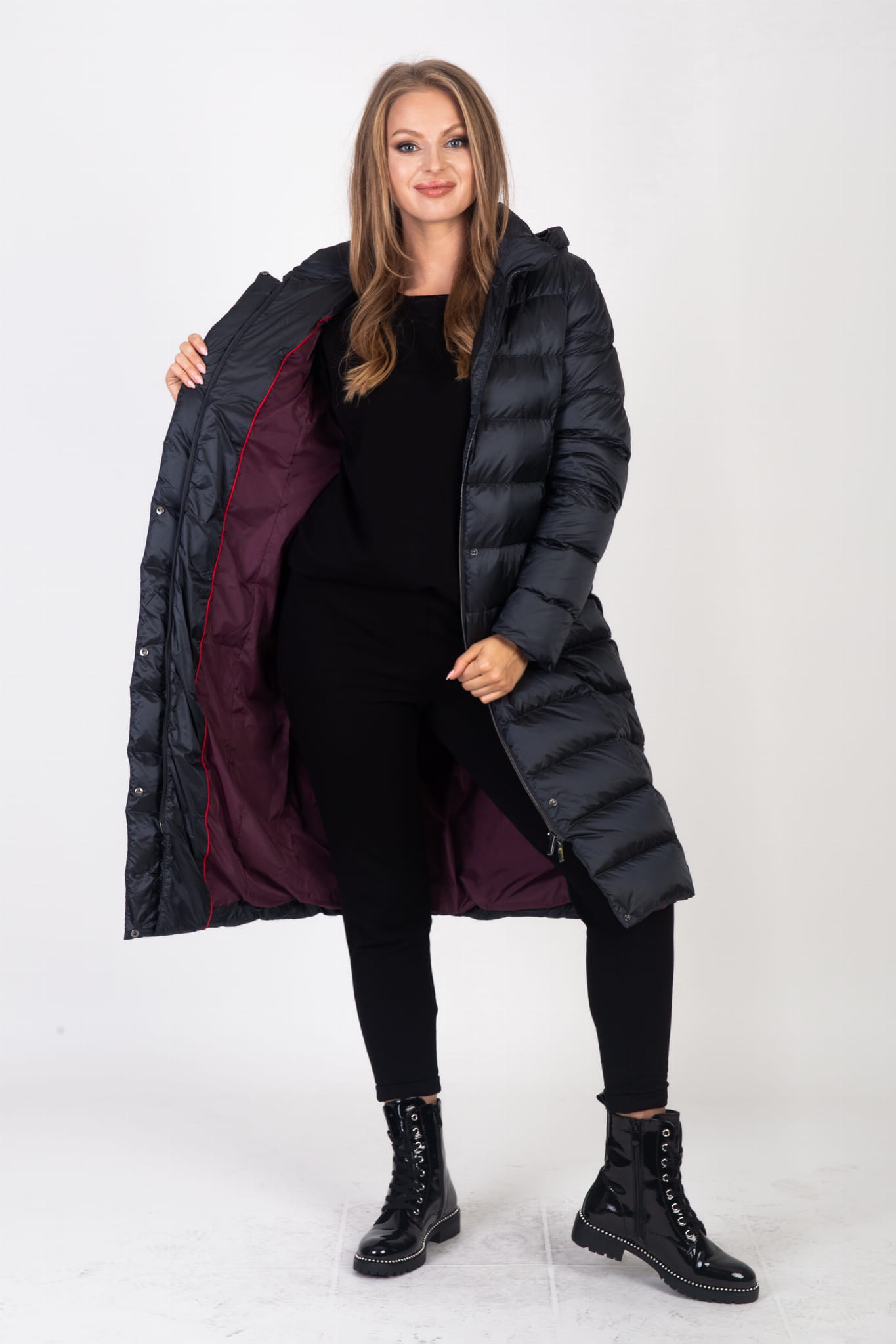 Płaszcz puchowy MONTANA ciemno-zielony Modena Styl - obrazek 5