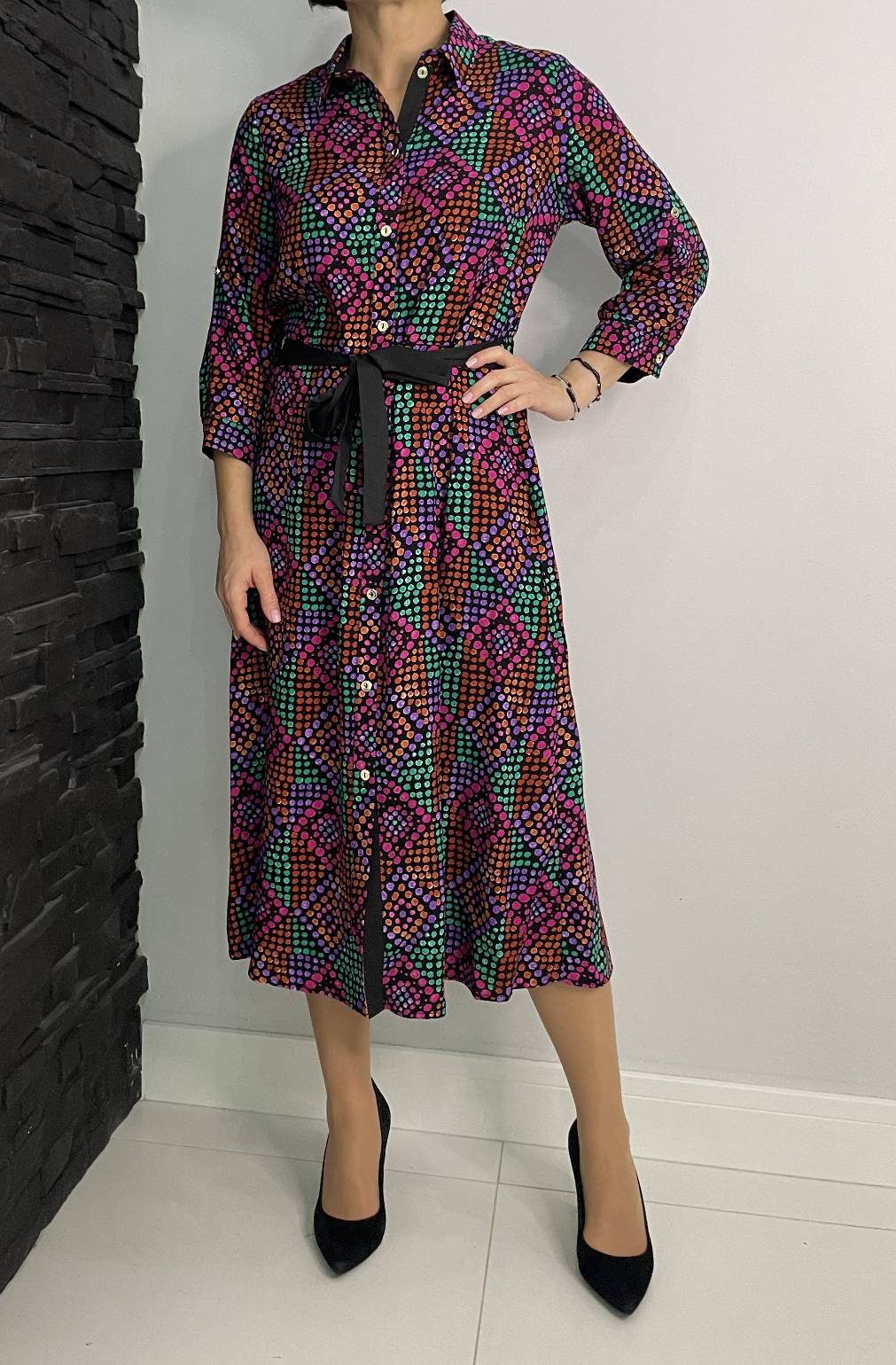 Sukienka Miki multikolor Midori Feminine Fashion
