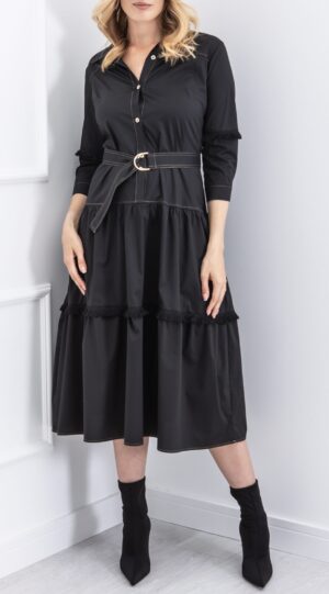 Sukienka Felicja Frędzle czarna Midori Feminine Fashion
