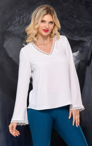 Bluzka Atria ecru Kaskada fashion