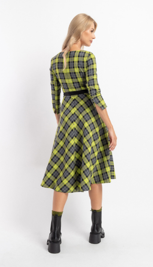 Sukienka Wallia Green krata CLICK - obrazek 2