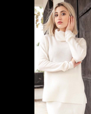 Czarny wełniany golf 8122 AL-BO IMMAGINE COLLECTION