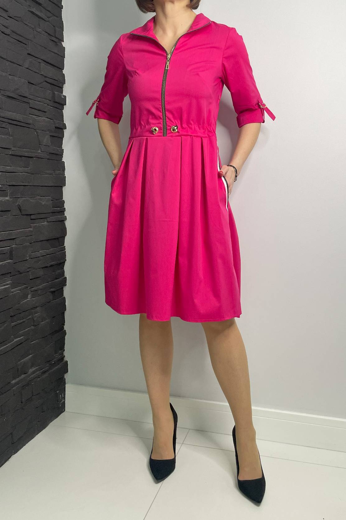 Sukienka Anabella fuksja Midori Feminine Fashion - obrazek 2