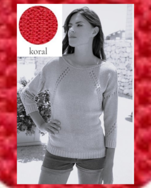 Bluzka ażurowa koralowa 8163 AL-BO