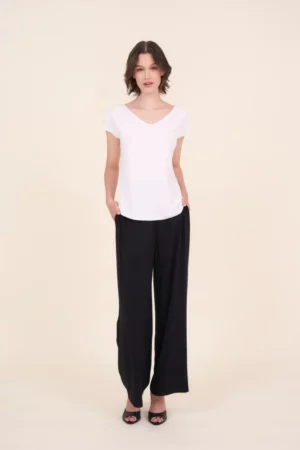 Luźne czarne wiskozowe spodnie - RUMBA 242/444/980 Cotton Club