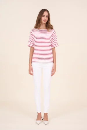 Bluzka z krótkim rękawem w paski - MARI 242/346/541 Cotton Club