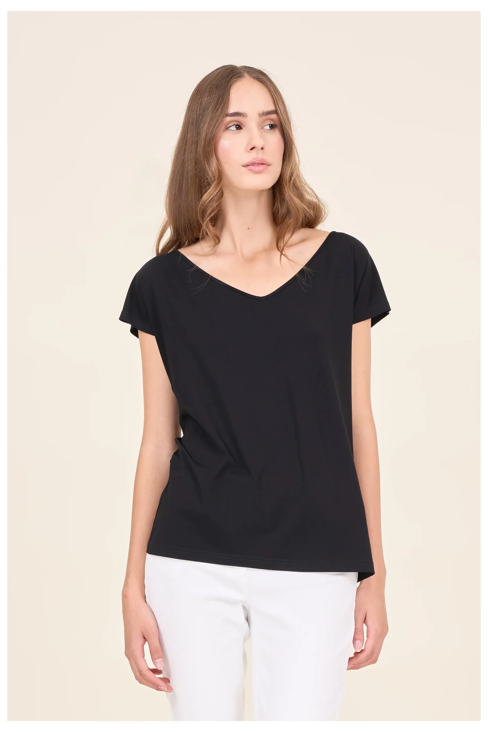 Czarna bluzka wiskozowa - ARLA 242/348/980 Cotton Club