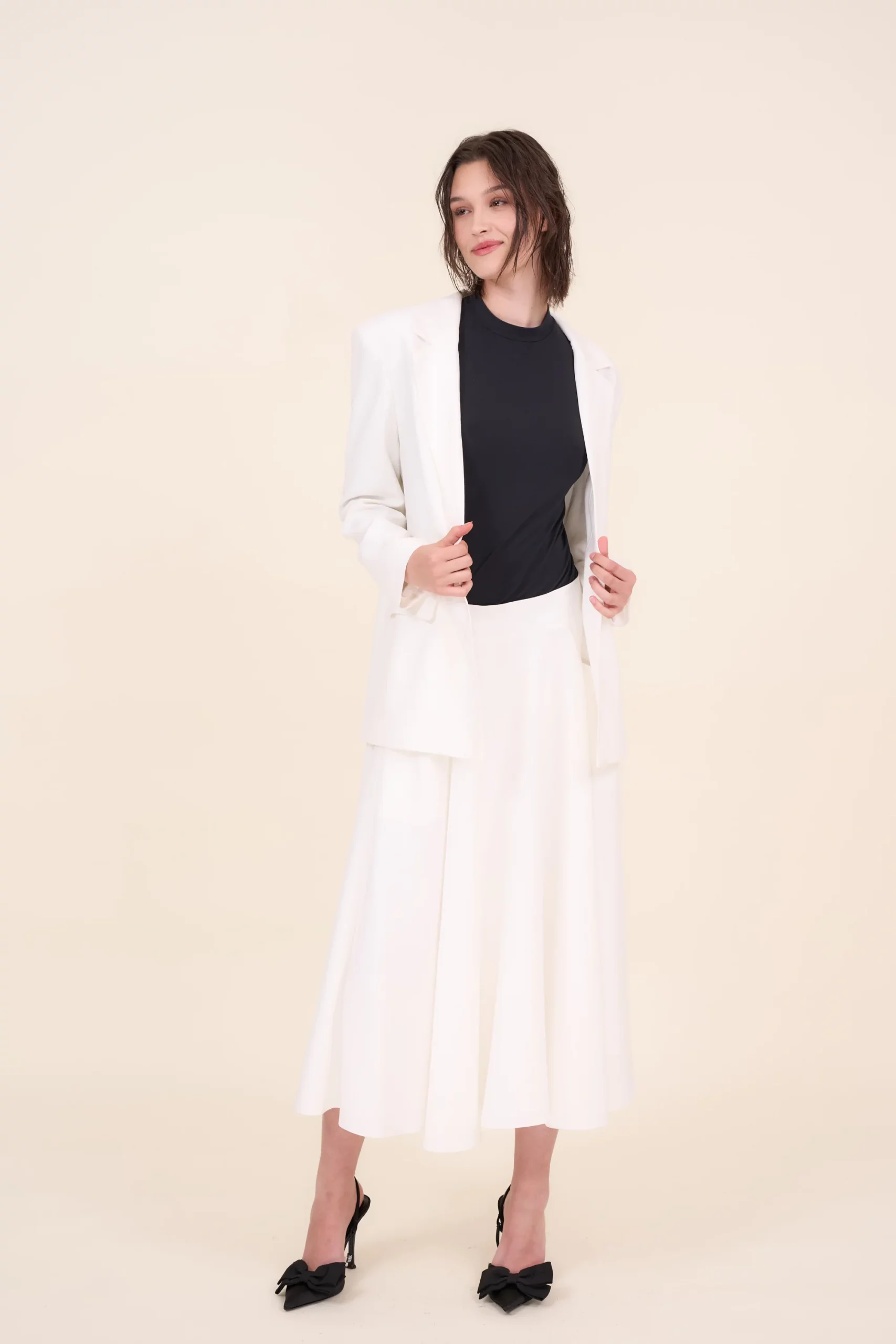 Rozkloszowana spódnica z kieszeniami - POLA Cotton Club - obrazek 3