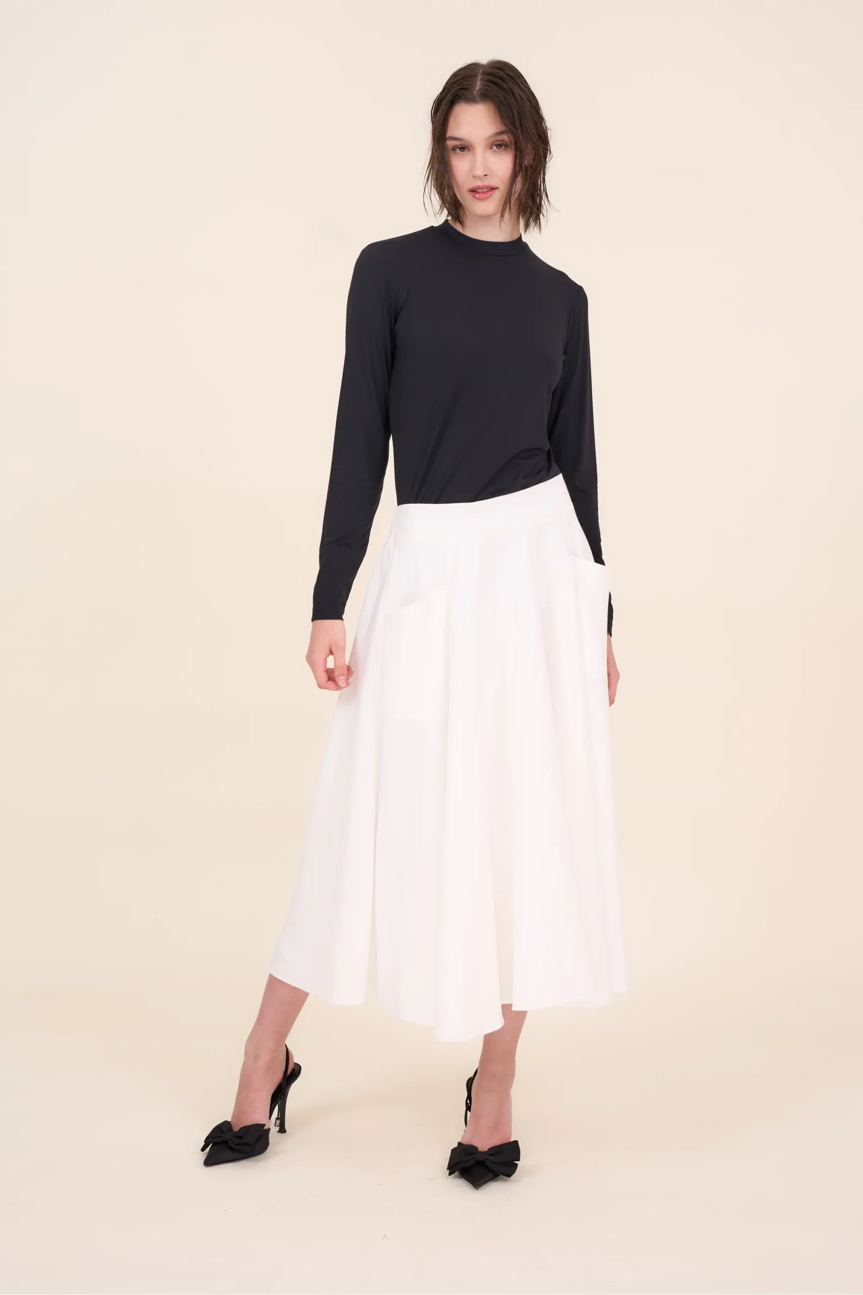 Rozkloszowana spódnica z kieszeniami - POLA Cotton Club