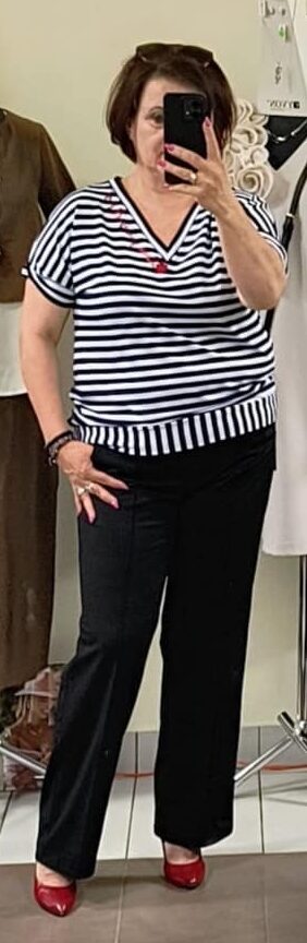 Wiskozowa bluzka w paski Midori Feminine Fashion