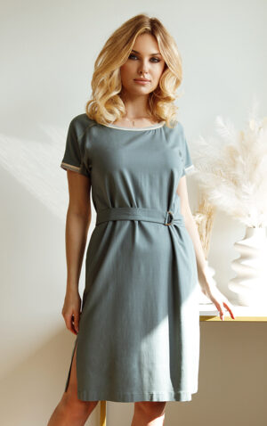 wiskozowa sukienka Piper w kolorze szałwiowym Kaskada Fashion