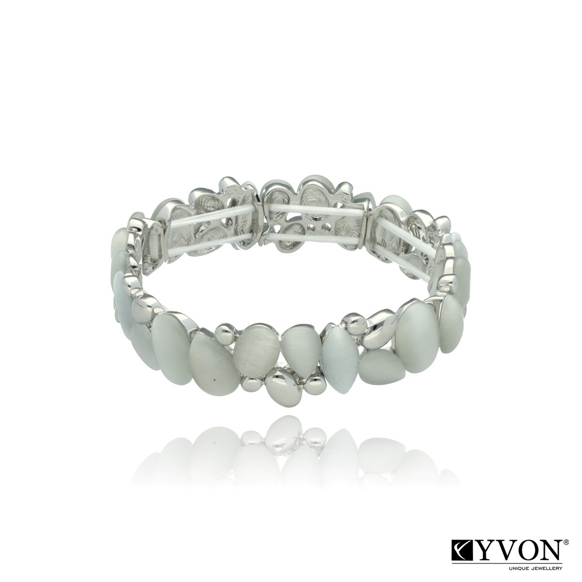 Bransoletka z kwarcem kocie oko perłowa Yvon