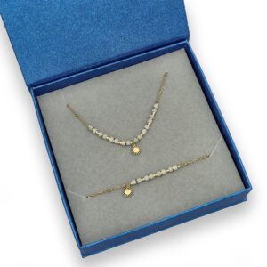 Zestaw ze stali szlachetnej z jadeitami YVON