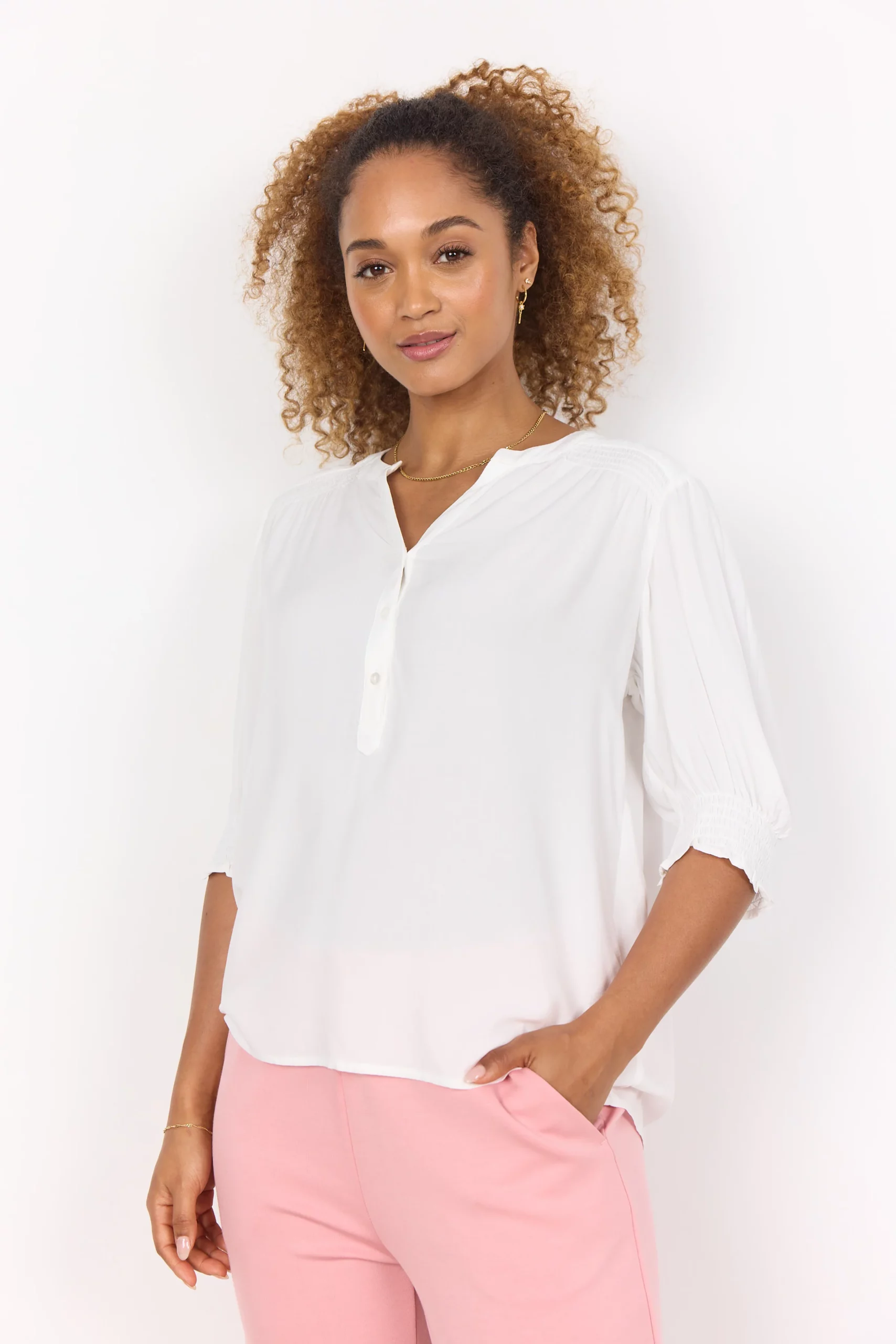 Wiskozowa bluzka SC-RADIA 196 kolor złamana biel soyaconcept - obrazek 3