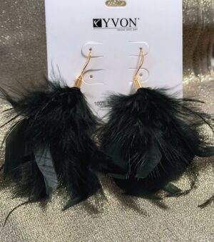 Kolczyki piórka YVON czarne