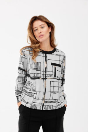 Wizytowa bluzka FERIA w geometryczny wzór FM015-5-10