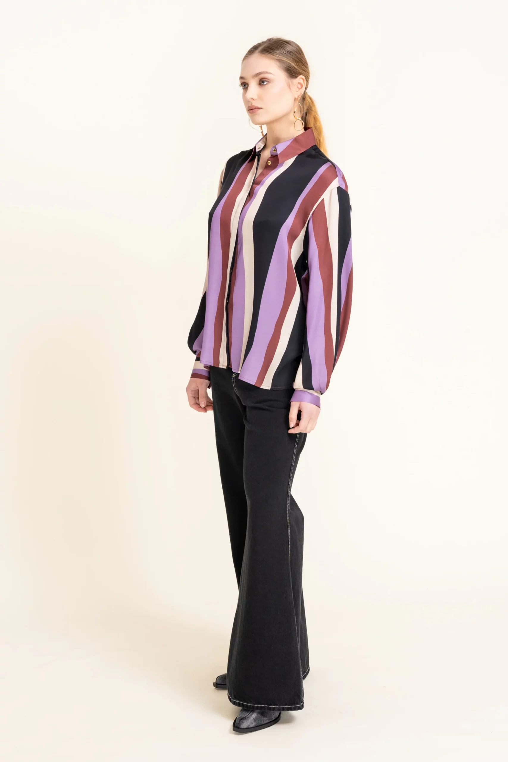 Wiskozowa koszula w pasy - BUFO cotton club - obrazek 4