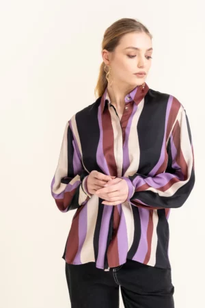 Wiskozowa koszula w pasy - BUFO cotton club