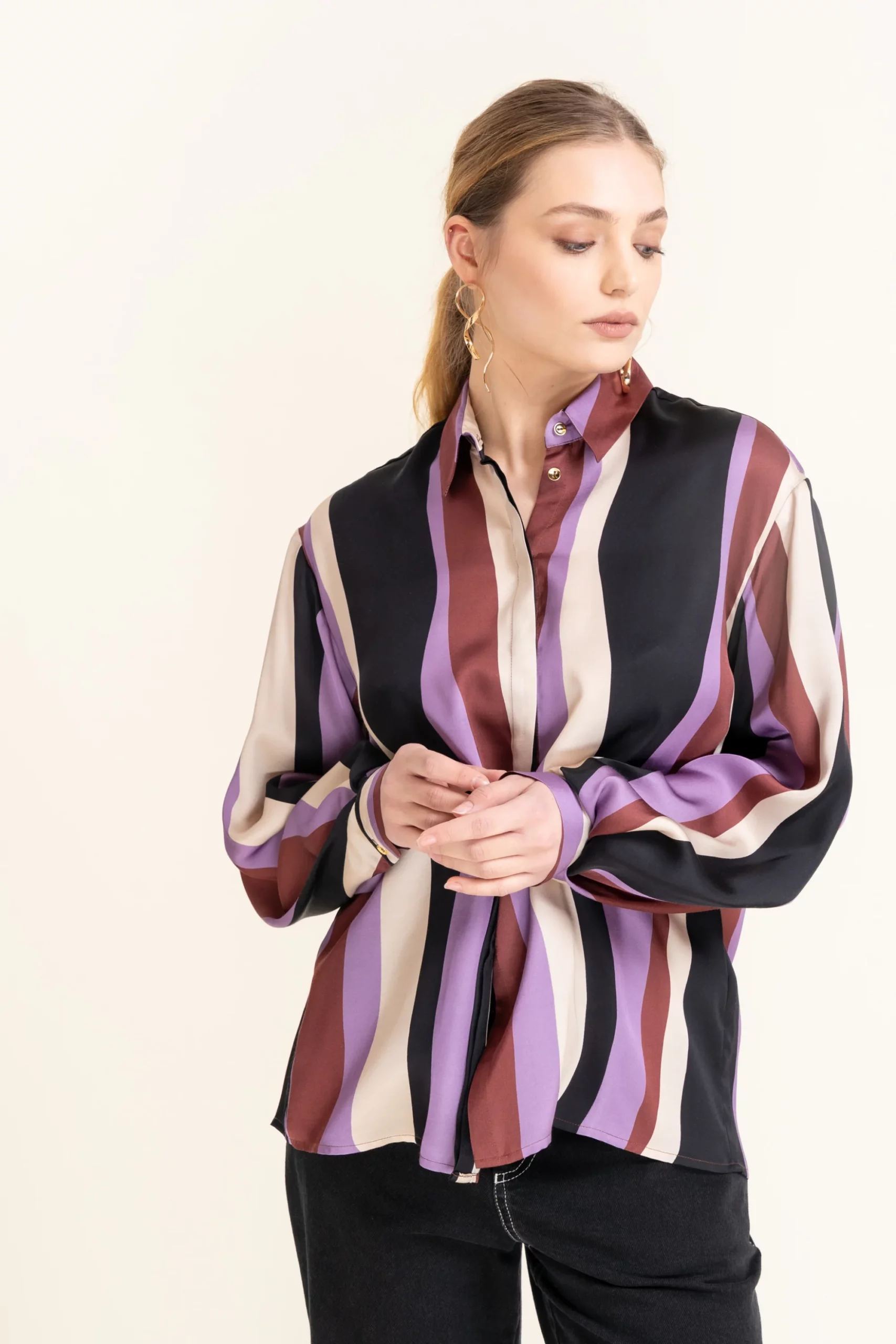 Wiskozowa koszula w pasy - BUFO cotton club