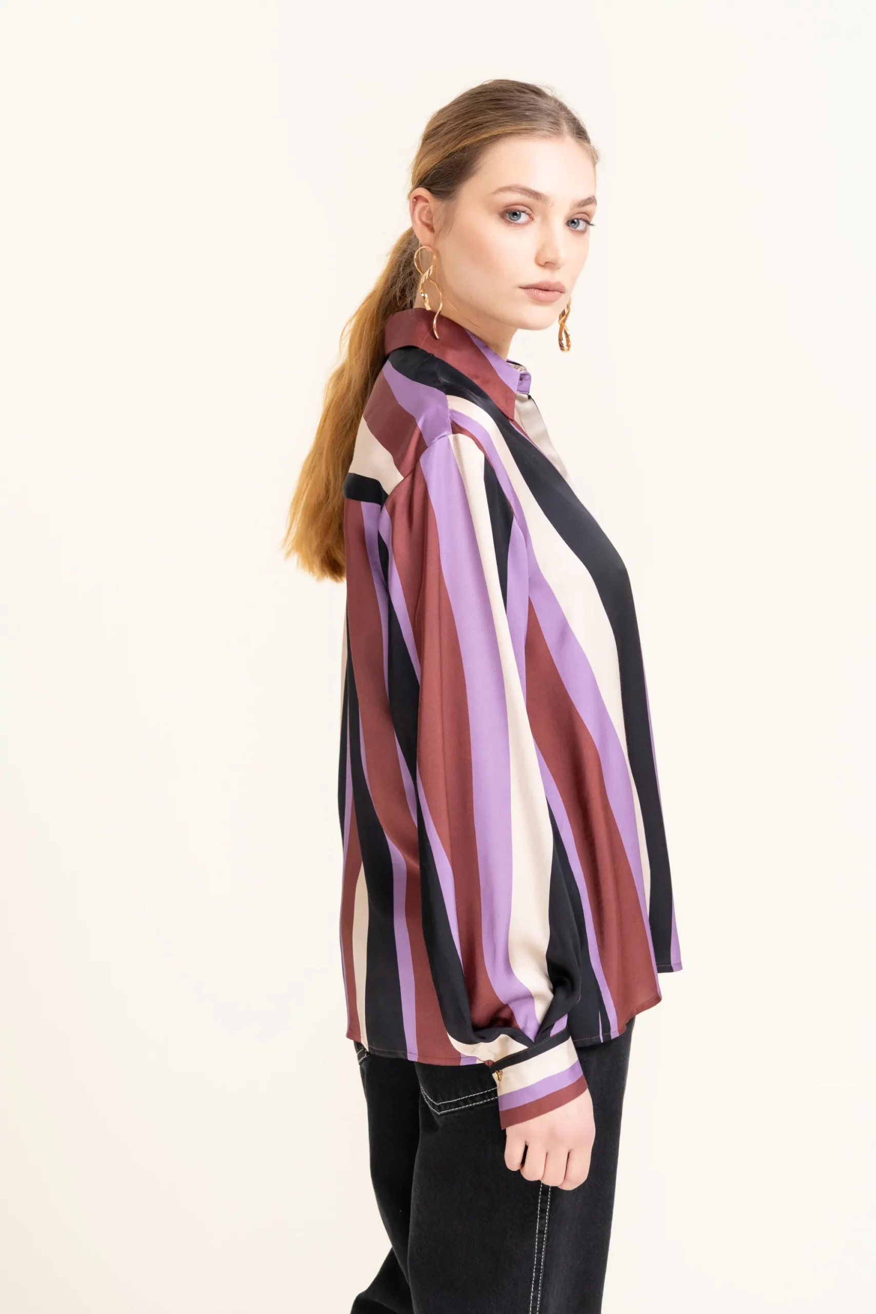 Wiskozowa koszula w pasy - BUFO cotton club - obrazek 5