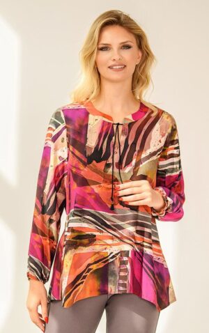 Tunika Holland amarantowa Kaskada