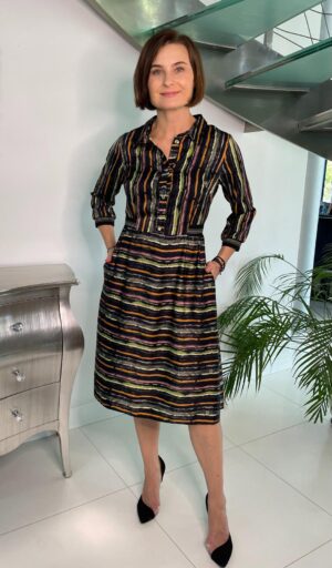 Sukienka Melisa Paski Midori Feminine Fashion